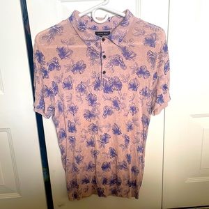 Zara M body forming pattern short sleeve polo shirt